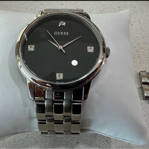 Guess Silver Black Watch with Elegant Design